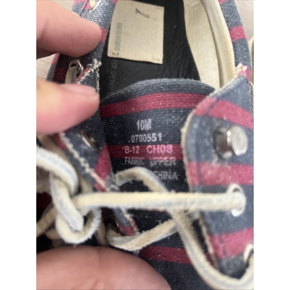 Band of Outsiders x Sperry Boat Shoes Red Blue Size 10 Used No Box - Picture 2 of 4